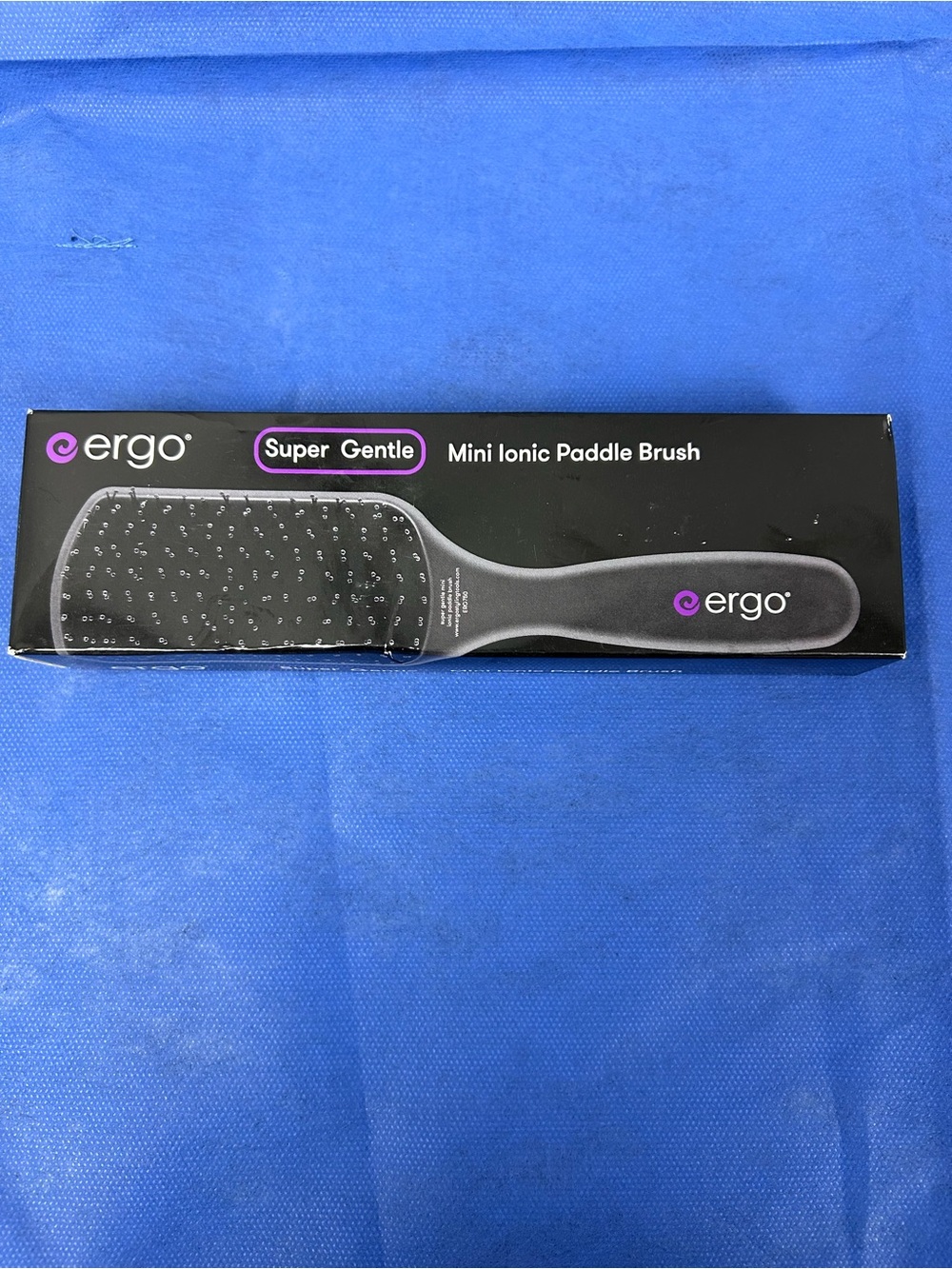 Ergobaby Mini Ionic Paddle Brush - Black with Purple Logo